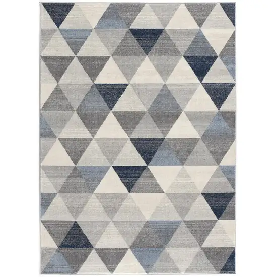 Navy Blue Geometric Diamond Area Rug Photo 5