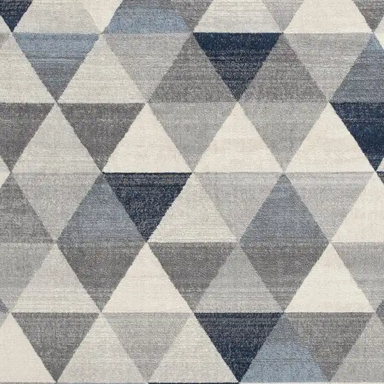 Navy Blue Geometric Diamond Area Rug Photo 6