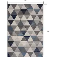 Photo of Navy Blue Geometric Diamond Scatter Rug