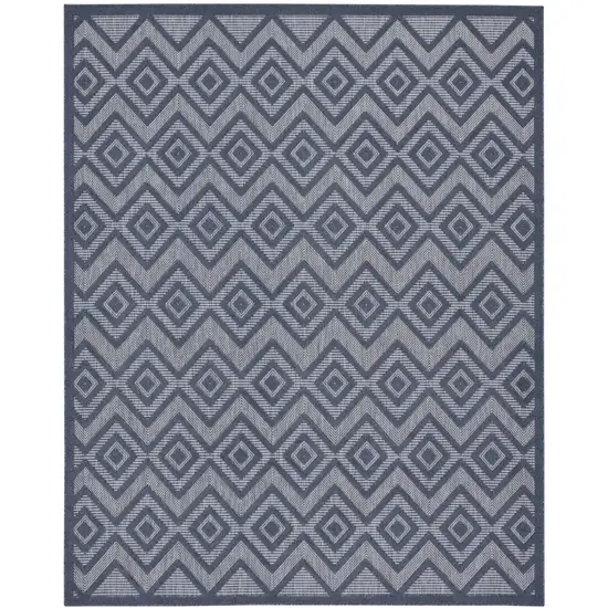 Navy Blue Geometric Flatweave Area Rug Photo 1