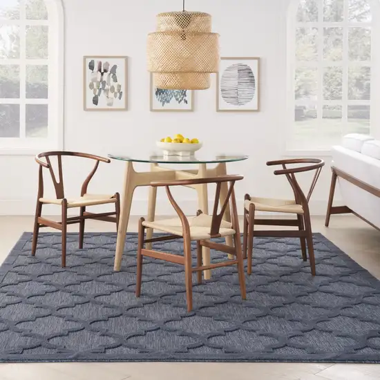 Navy Blue Geometric Flatweave Area Rug Photo 6