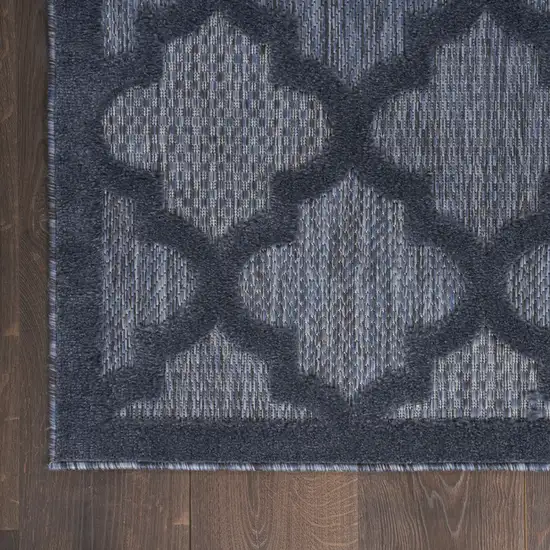 Navy Blue Geometric Flatweave Area Rug Photo 8