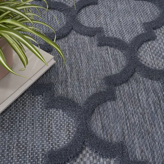 Navy Blue Geometric Flatweave Area Rug Photo 3