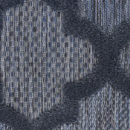 Navy Blue Geometric Flatweave Area Rug Photo 9