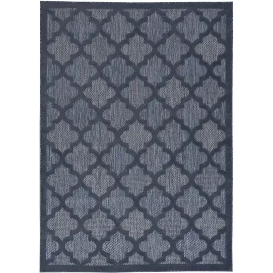 Navy Blue Geometric Flatweave Area Rug Photo 1