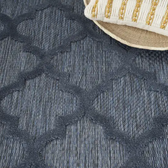 Navy Blue Geometric Flatweave Area Rug Photo 3