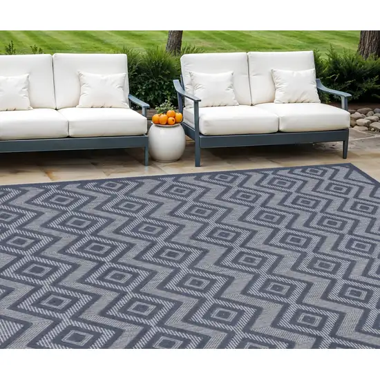 Navy Blue Indoor Outdoor Area Rug Photo 1