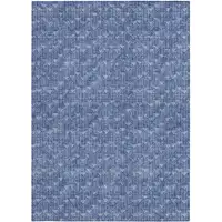 Photo of Navy Blue Geometric Washable Non Skid Indoor Outdoor Area Rug