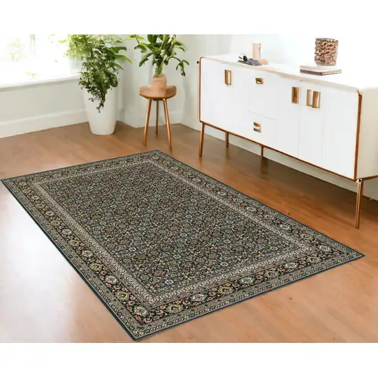 Blue and Green Oriental Power Loom Area Rug Photo 1