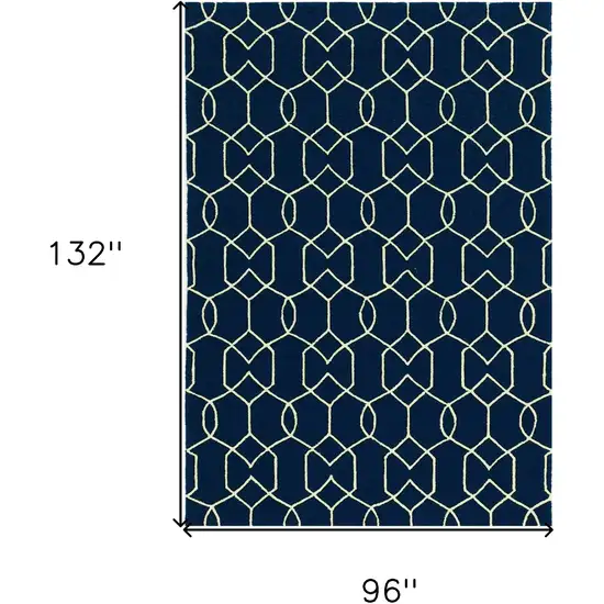 Navy Blue Moroccan Indoor Outdoor Area Rug Photo 3