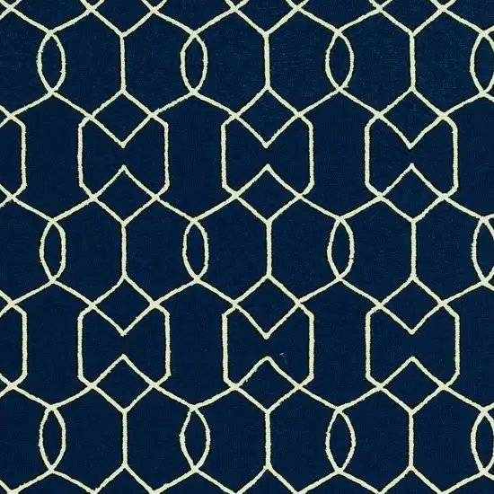 Navy Blue Moroccan Indoor Outdoor Area Rug Photo 6