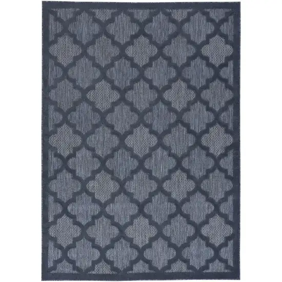 Navy Blue Ikat Indoor Outdoor Area Rug Photo 1