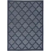 Photo of Navy Blue Ikat Indoor Outdoor Area Rug