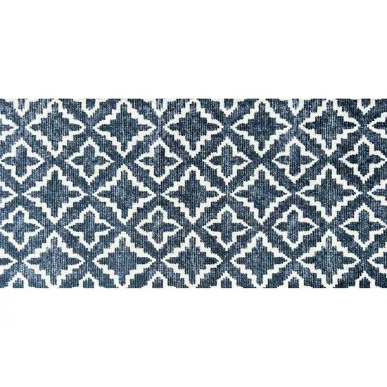 Navy Blue Moroccan Machine Tufted Area Rug With UV Protection Photo 1