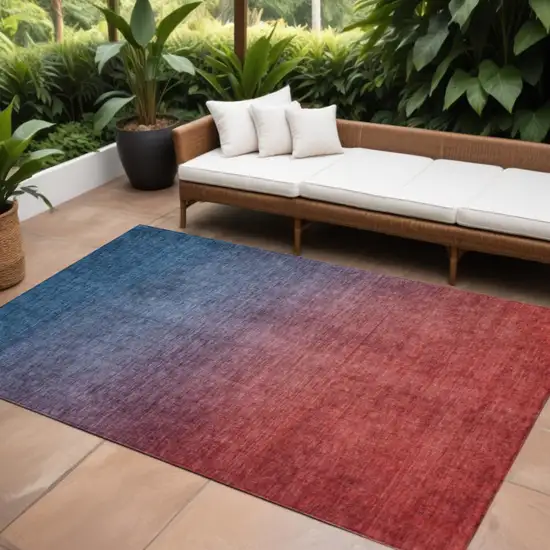 Navy Blue Ombre Washable Non Skid Indoor Outdoor Area Rug Photo 1