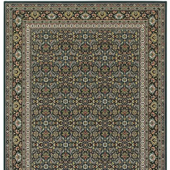 Navy Blue Oriental Power Loom Stain Resistant Area Rug Photo 4