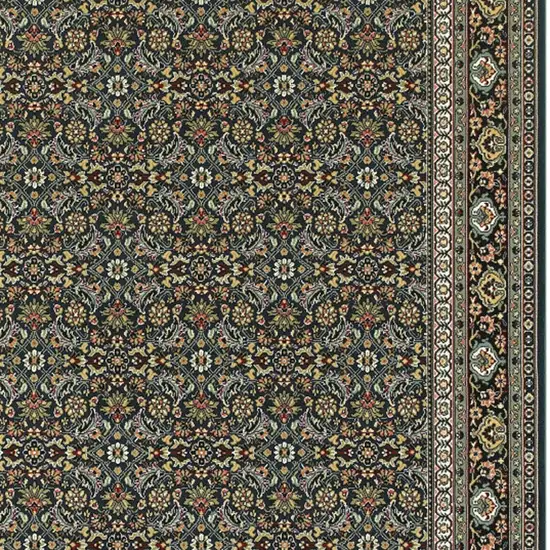 Navy Blue Oriental Power Loom Stain Resistant Area Rug Photo 3