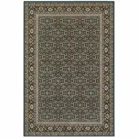 Photo of Navy Blue Oriental Power Loom Stain Resistant Area Rug