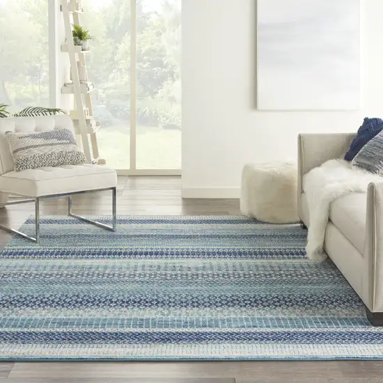 Navy Blue Southwestern Power Loom Area Rug Photo 6