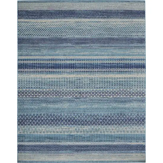 Navy Blue Southwestern Power Loom Area Rug Photo 4