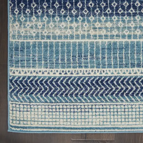 Blue And Ivory Striped Area Rug Photo 2