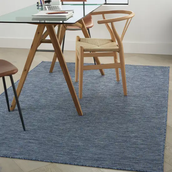 Navy Blue Power Loom Area Rug Photo 4