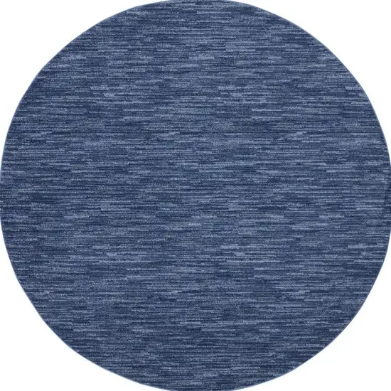 Navy Blue Round Non Skid Indoor Outdoor Area Rug Photo 4