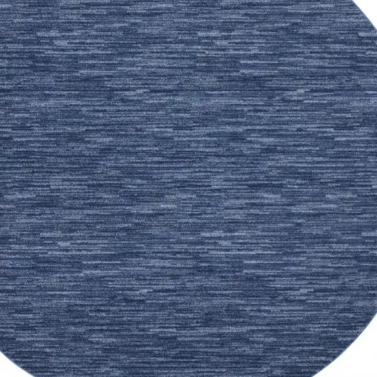 8' Blue Round Non Skid Indoor Outdoor Area Rug Photo 4