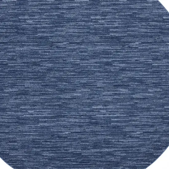 Navy Blue Round Non Skid Indoor Outdoor Area Rug Photo 3