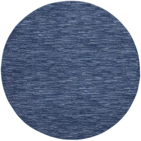 Navy Blue Round Non Skid Indoor Outdoor Area Rug Photo 1