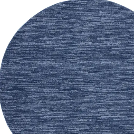 Navy Blue Round Non Skid Indoor Outdoor Area Rug Photo 3