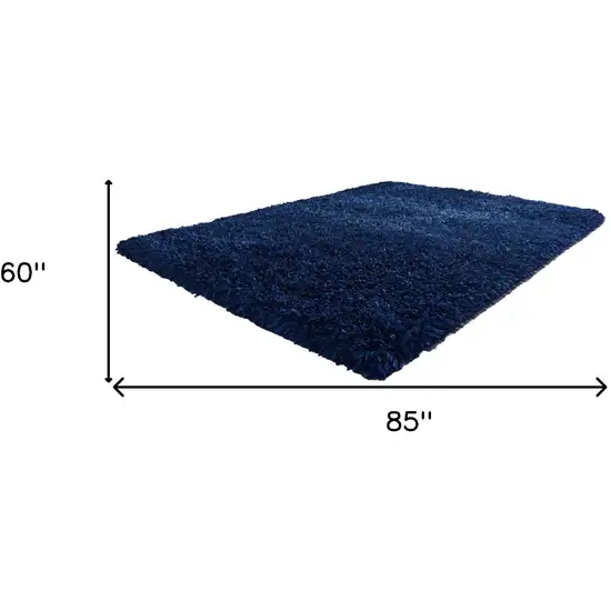 Navy Blue Shag Hand Tufted Area Rug Photo 3