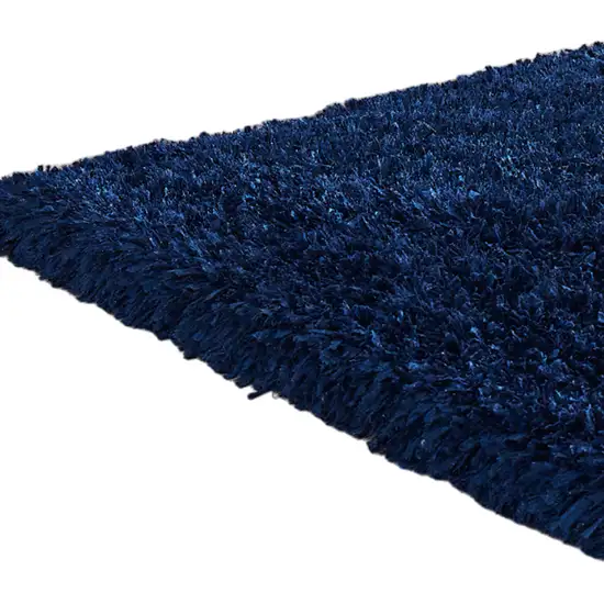 Navy Blue Shag Hand Tufted Area Rug Photo 4