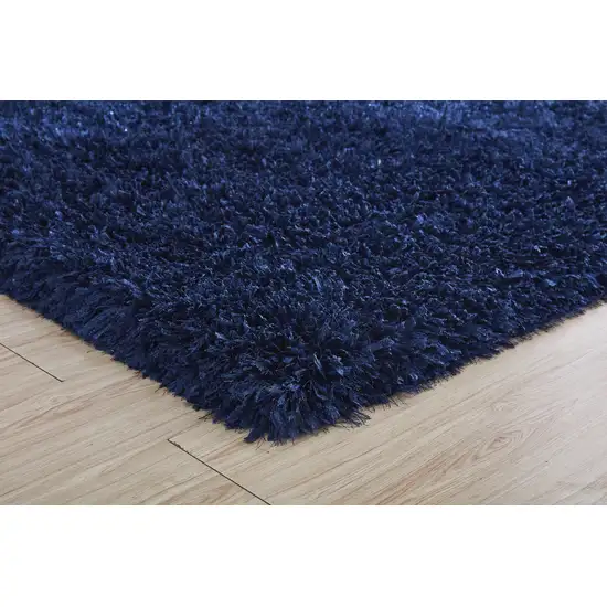 Navy Blue Shag Hand Tufted Area Rug Photo 5