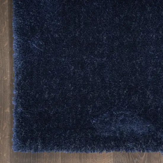 Navy Blue Shag Power Loom Area Rug Photo 8