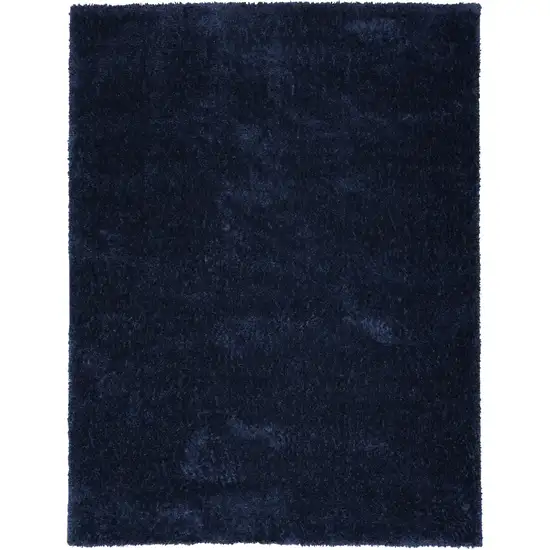 Navy Blue Shag Power Loom Area Rug Photo 2