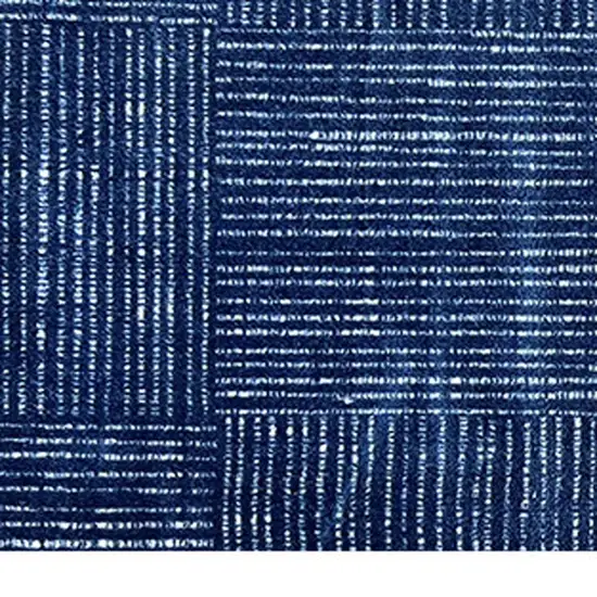 Navy Blue Striped Washable Runner Rug With UV Protection Photo 4