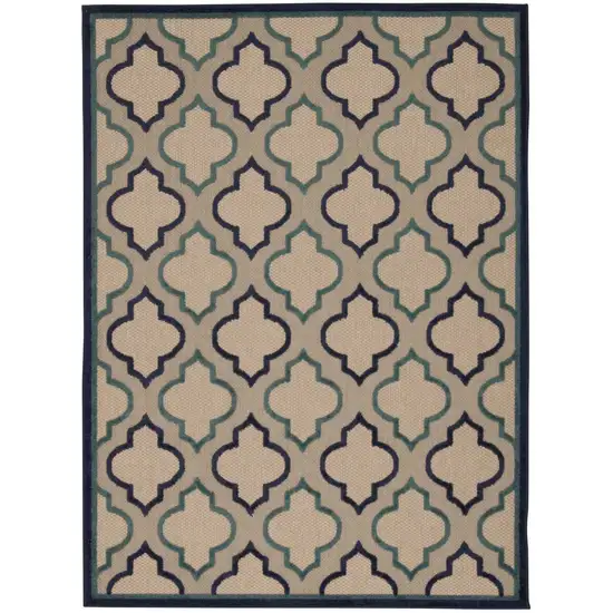 Blue And Ivory Indoor Outdoor Area Rug Photo 6