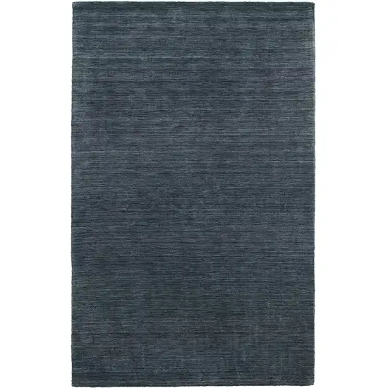 Navy Blue Wool Hand Tufted Area Rug Photo 2