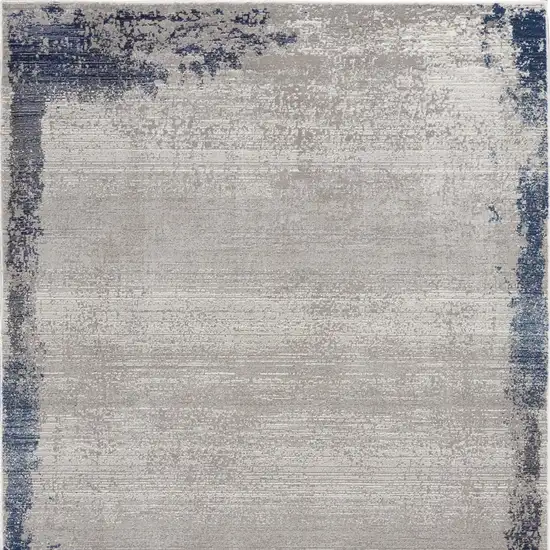 Navy Blue and Gray Abstract Distressed Non Skid Area Rug Photo 6