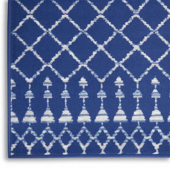 Navy Blue and Ivory Berber Pattern Area Rug Photo 4