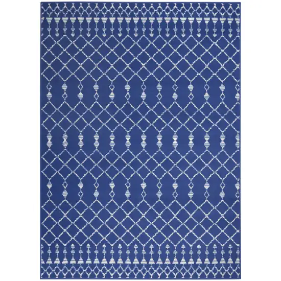 Navy Blue and Ivory Berber Pattern Area Rug Photo 1