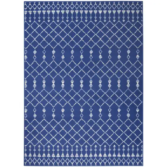 Navy Blue and Ivory Berber Pattern Area Rug Photo 8