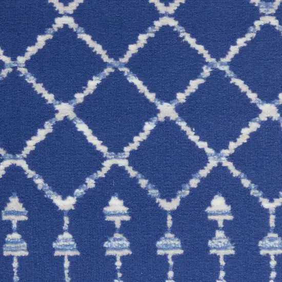 Navy Blue and Ivory Berber Pattern Area Rug Photo 5