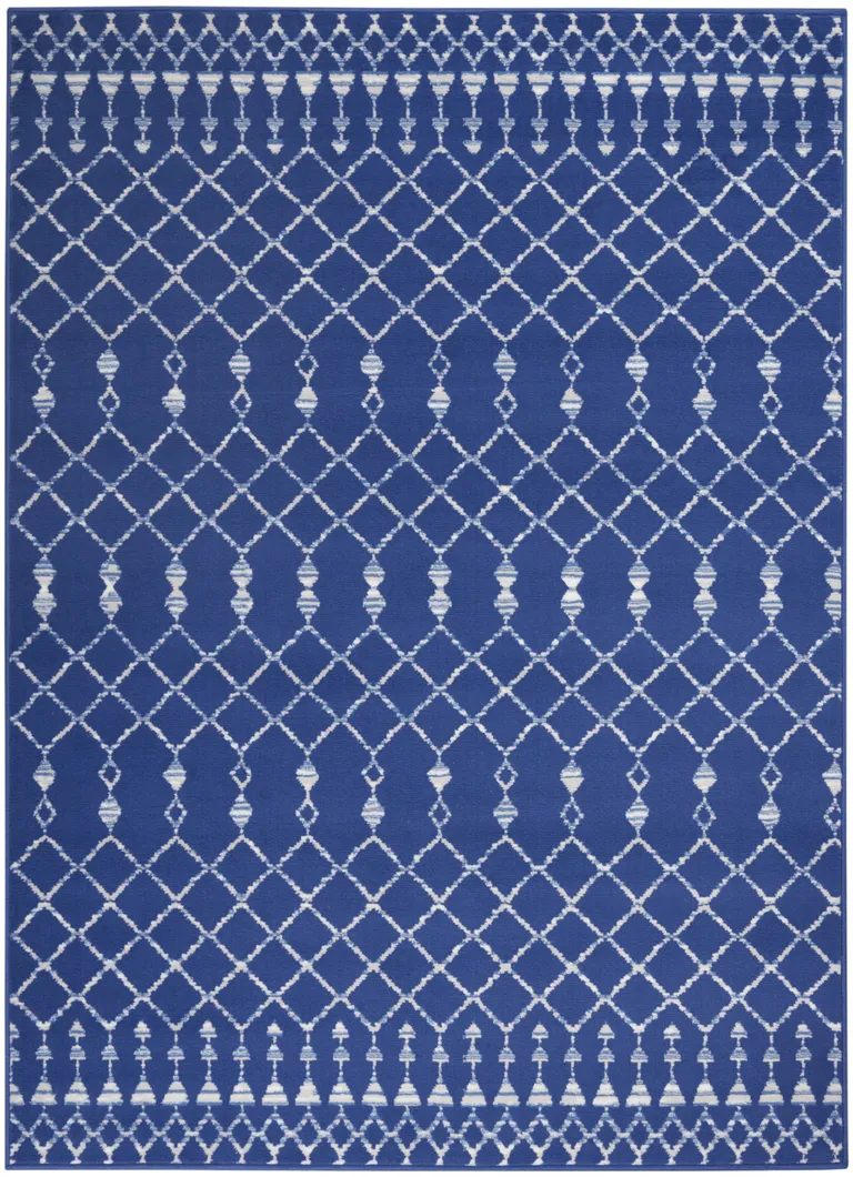 Navy Blue and Ivory Berber Pattern Area Rug Photo 1