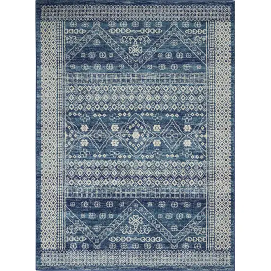 Navy Blue Power Loom Area Rug Photo 4