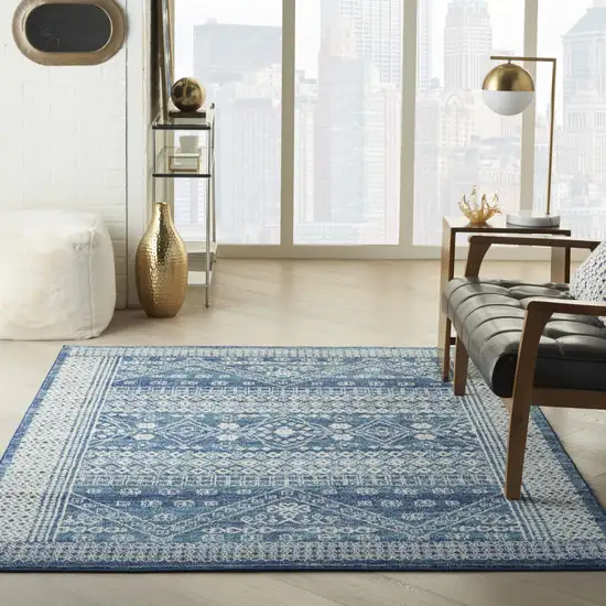 Navy Blue Power Loom Area Rug Photo 7