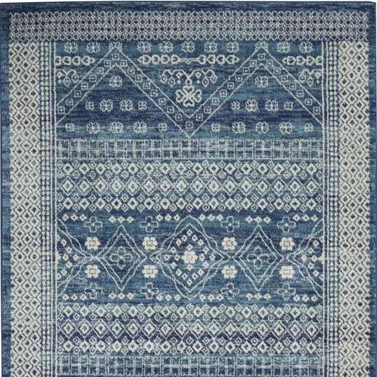 Navy Blue and Ivory Persian Motifs Area Rug Photo 10