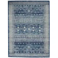 Photo of Navy Blue and Ivory Persian Motifs Area Rug