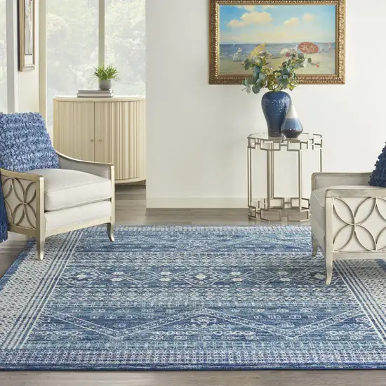 Navy Blue Power Loom Area Rug Photo 6